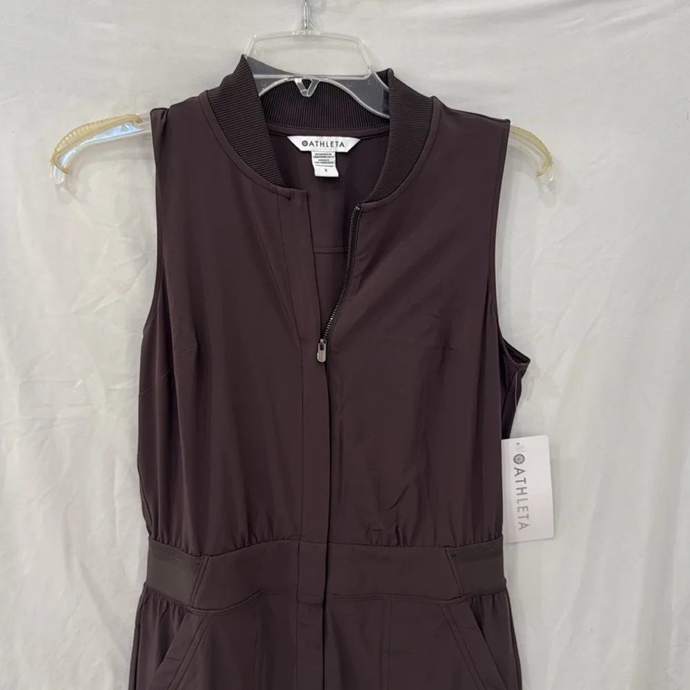 New Athleta 12 Brooklyn Utility Jumpsuit Shale Size 2 - Picture 9 of 12